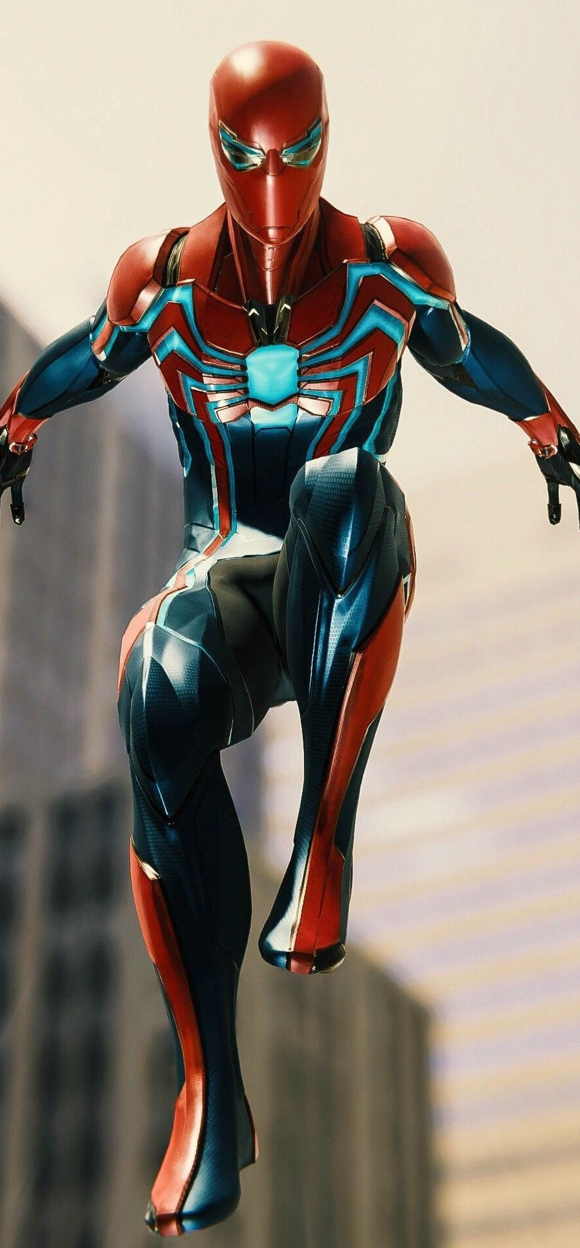 3D Iron Spider Protection City Buildings Wallpaper
