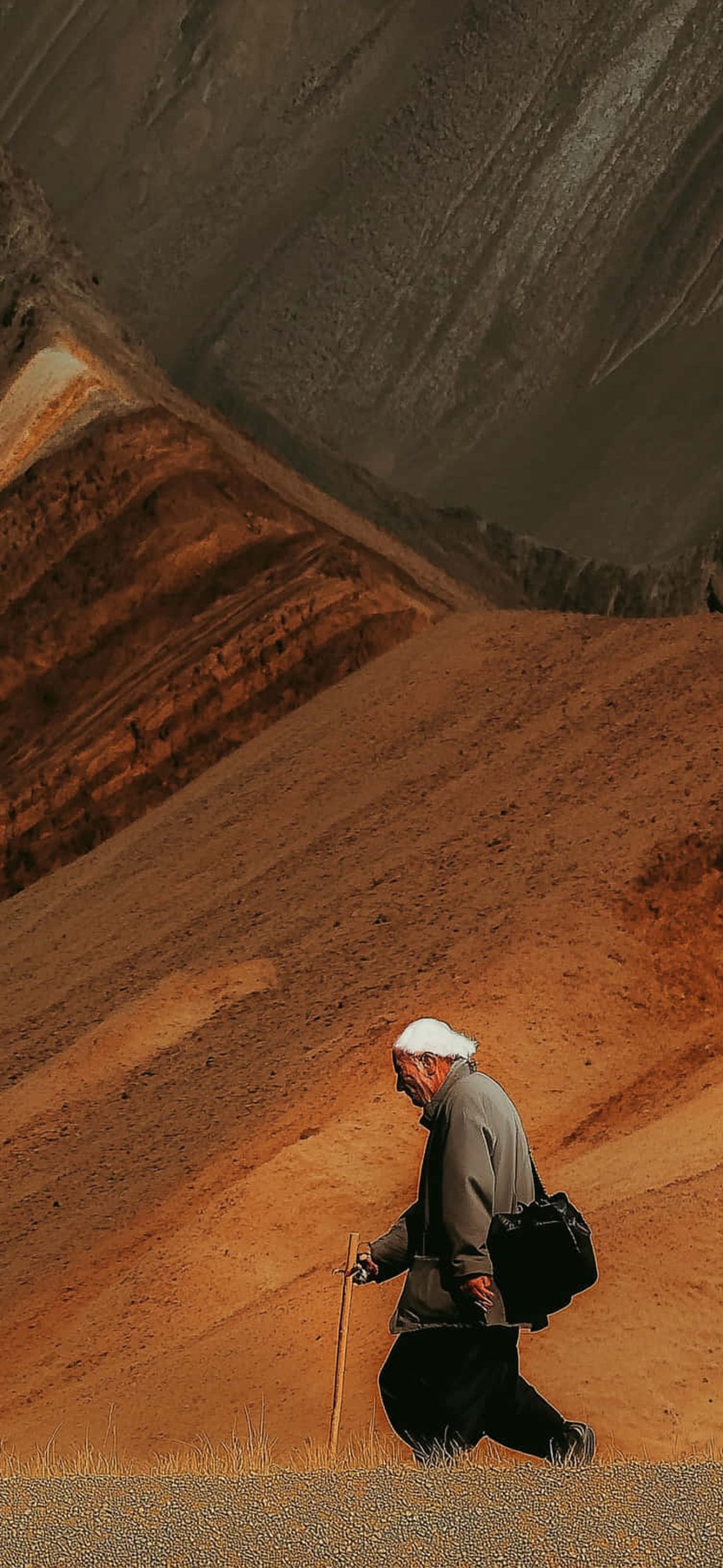 Solitary Figure Journeying Through Mountainous Vistas – Ultra HD iPhone 18 Landscape Wallpapers