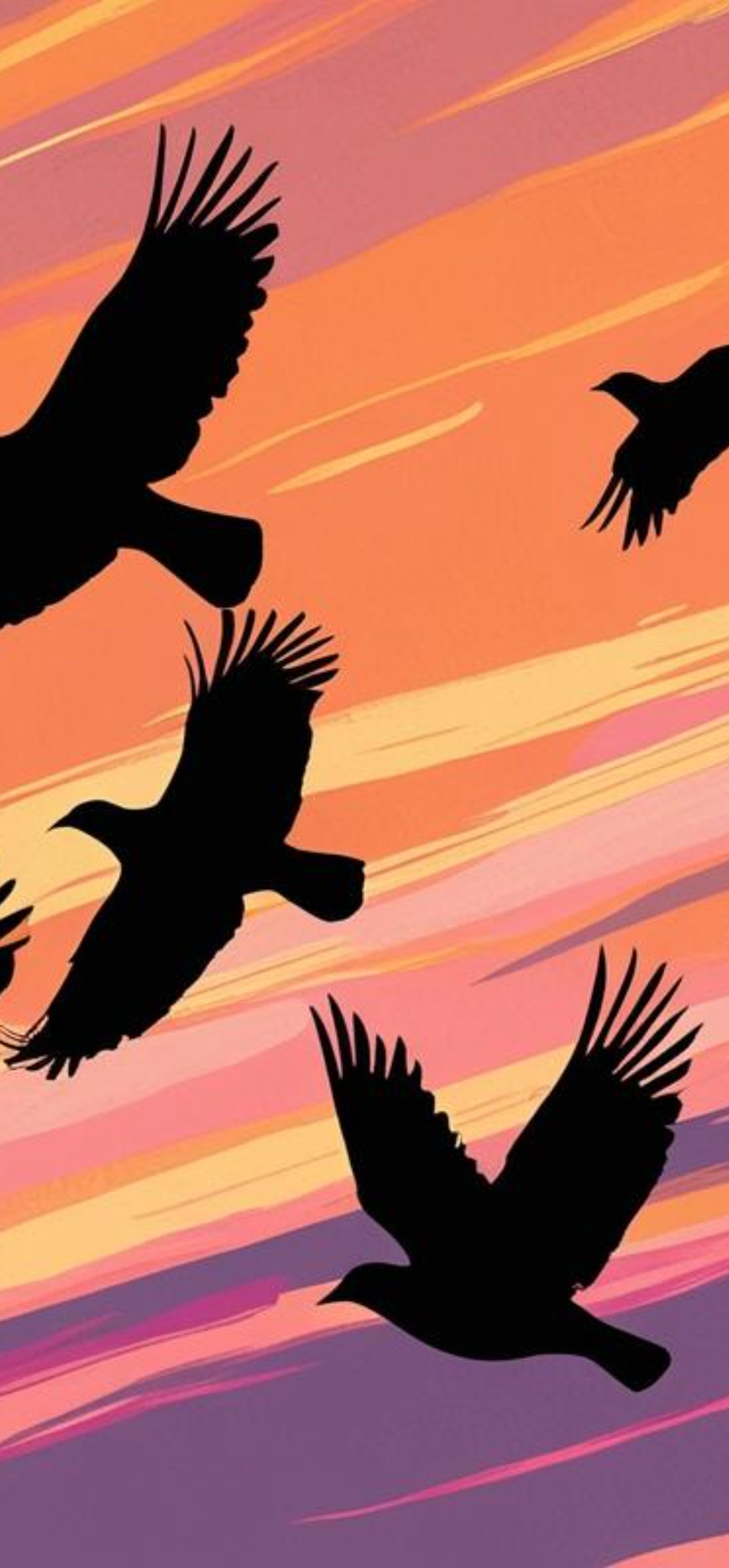 Birds Flying Sunset – Ultra HD iPhone 18 Nature Wallpapers