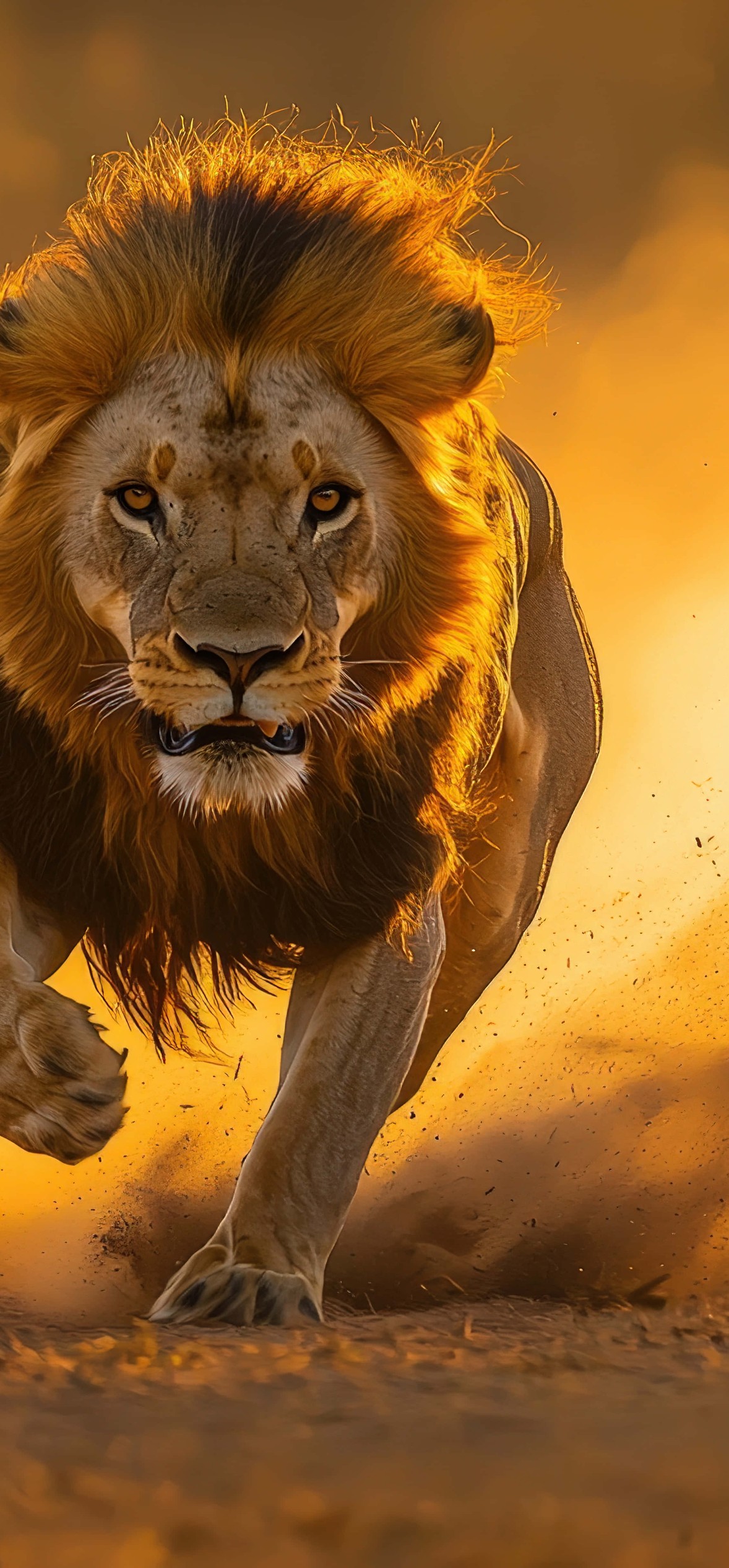 Majestic Male Lion Golden Savannah – Ultra HD iPhone 18 Nature Wallpapers