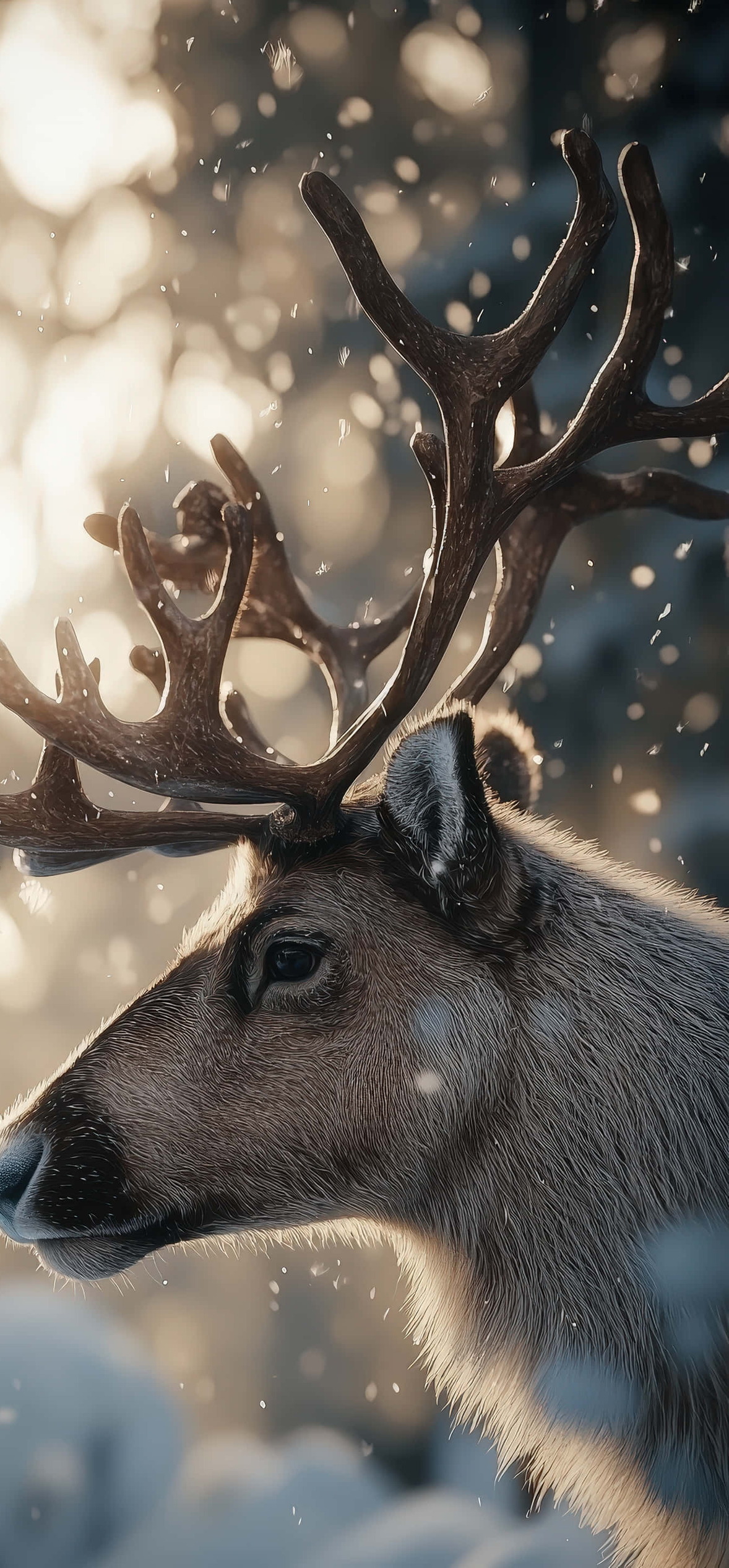 Majestic Reindeer In Snowy Winter Forest – Ultra HD iPhone 18 Nature Wallpapers