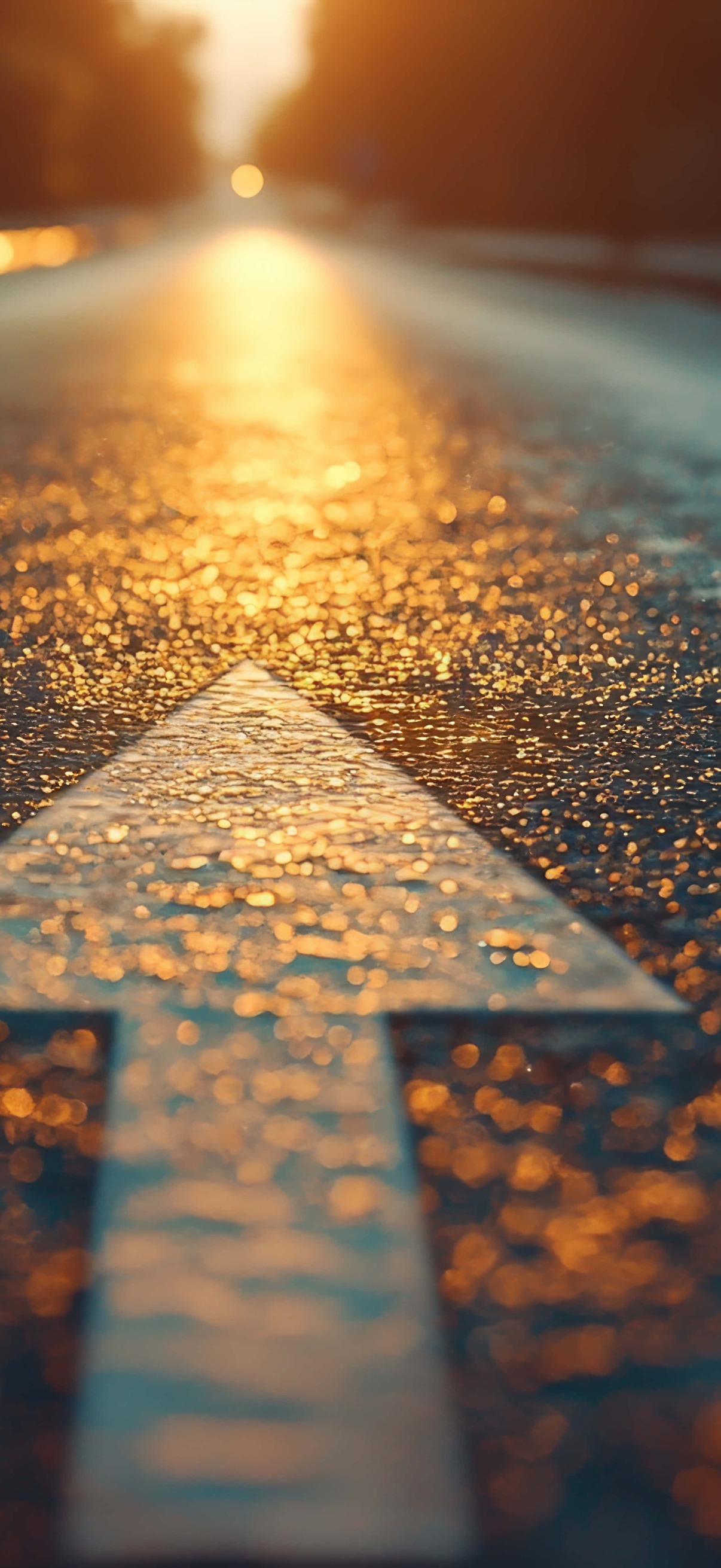 Motivational Road with Arrow Leading into Sunrise – Ultra HD iPhone 18 Landscape Wallpapers