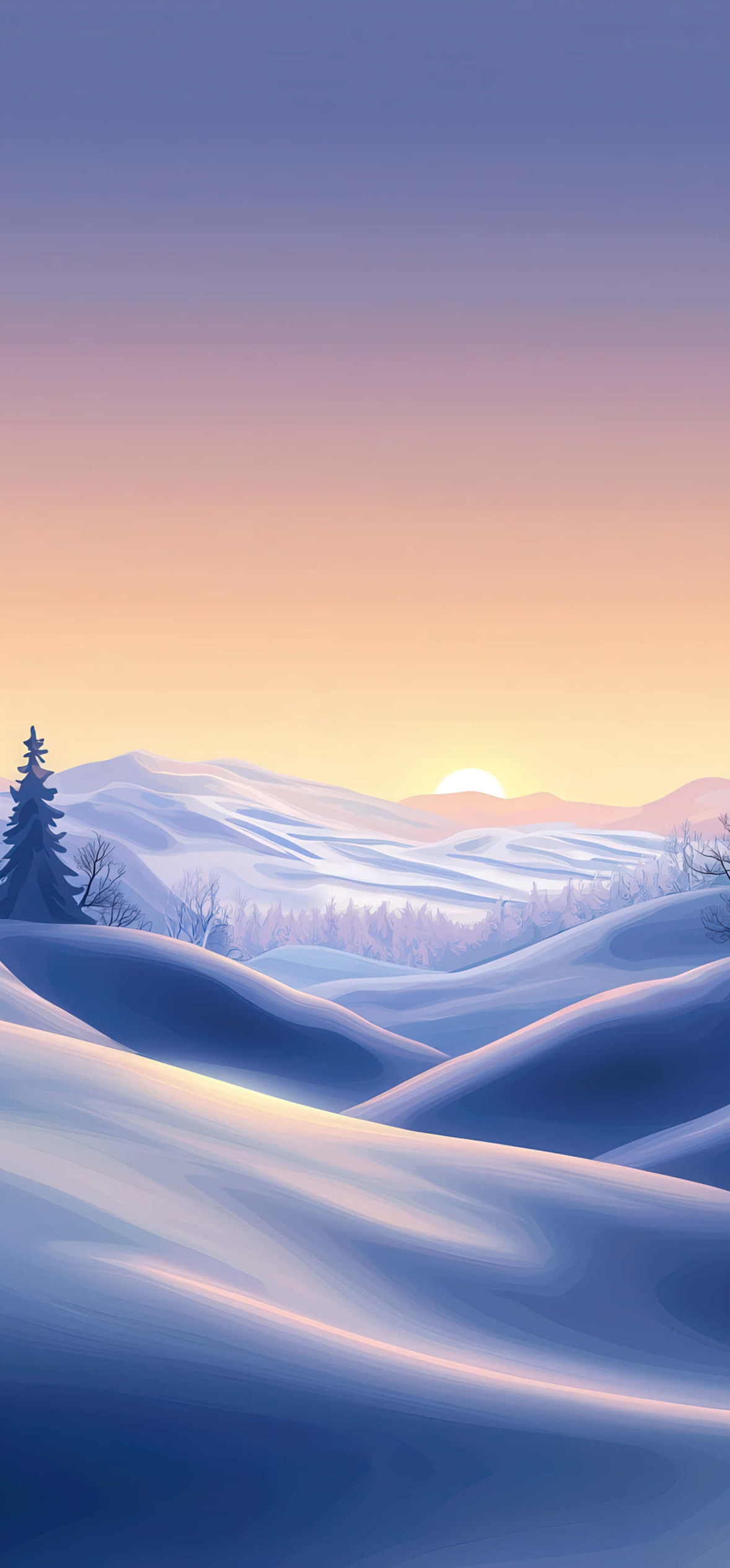 Serene Snowy Landscape At Sunrise – Ultra HD iPhone 18 Nature Wallpapers