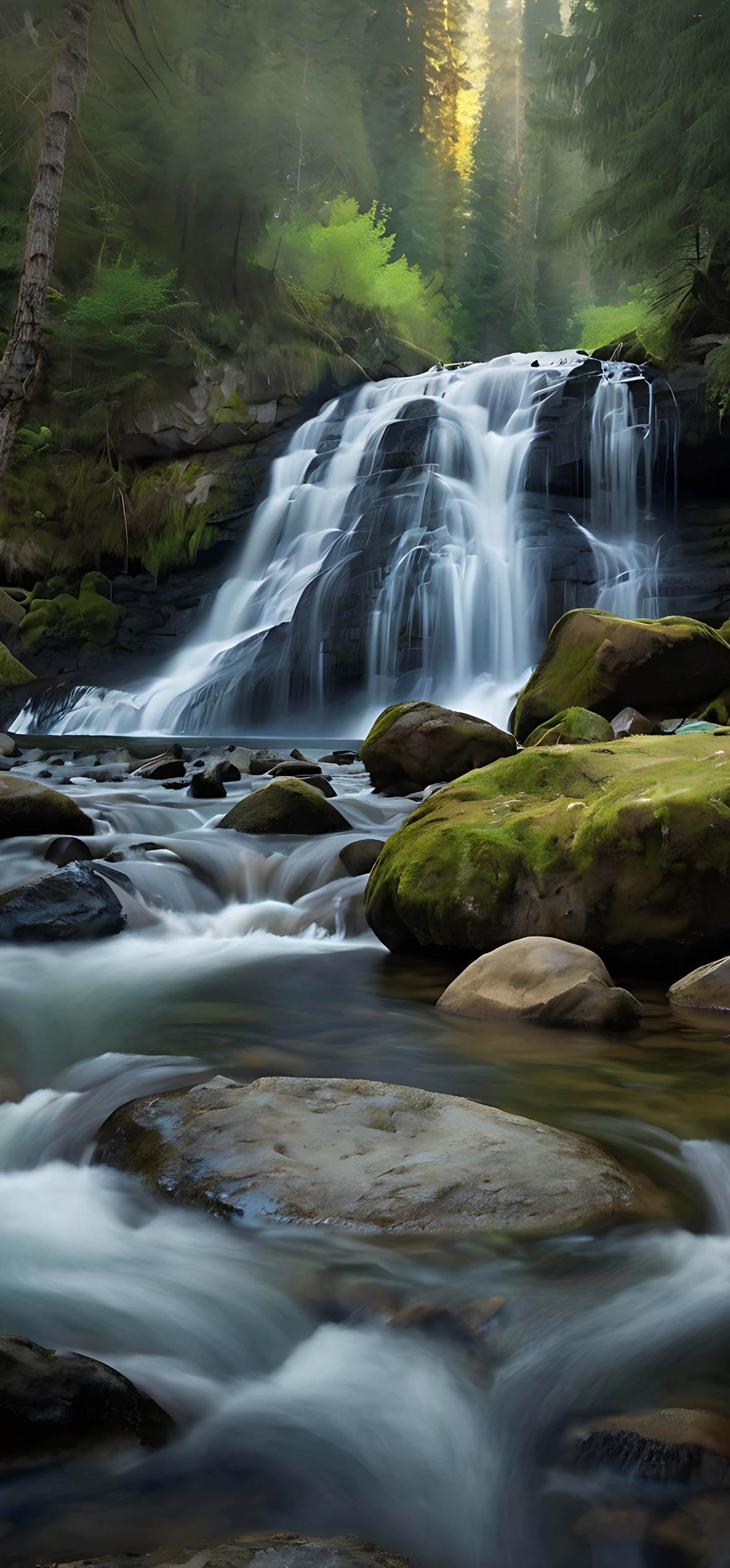 Whispering Waterfall – Ultra HD iPhone 18 Nature Wallpapers