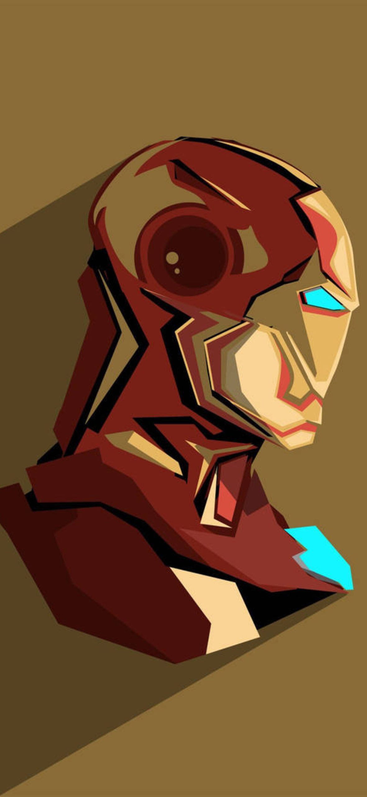 Iron Man Headshot Logo Superhero Wallpaper