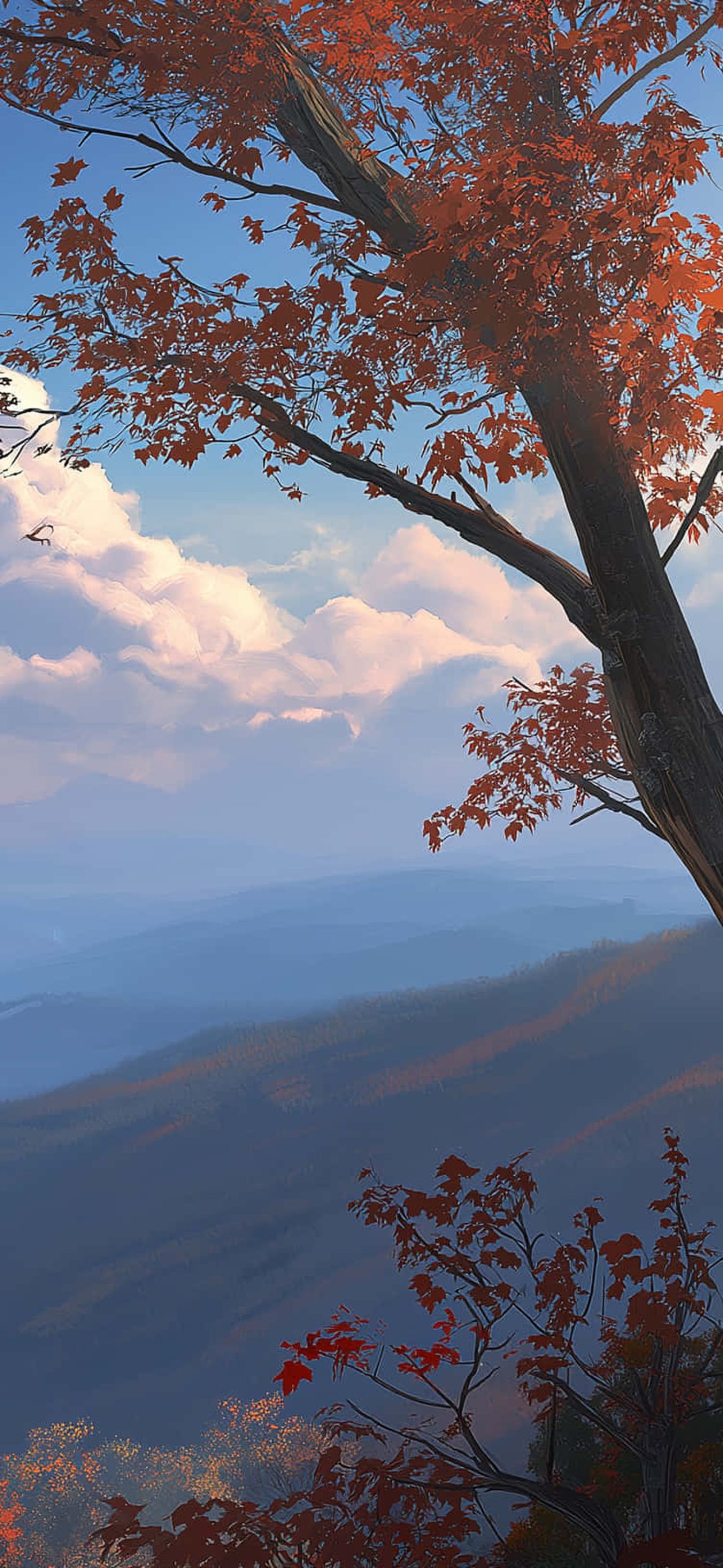 Autumnal Mountain Landscape With Cabin And Windmill – Ultra HD iPhone 18 Landscape Wallpapers