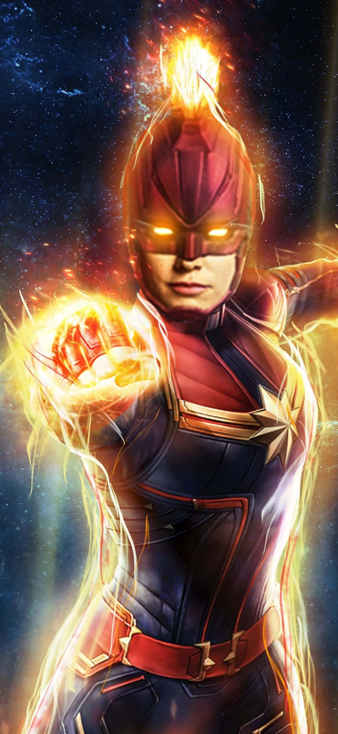 Empowering Women Everywhere – Captain Marvel Takes Flight – Ultra HD iPhone 18 Superhero Wallpapers