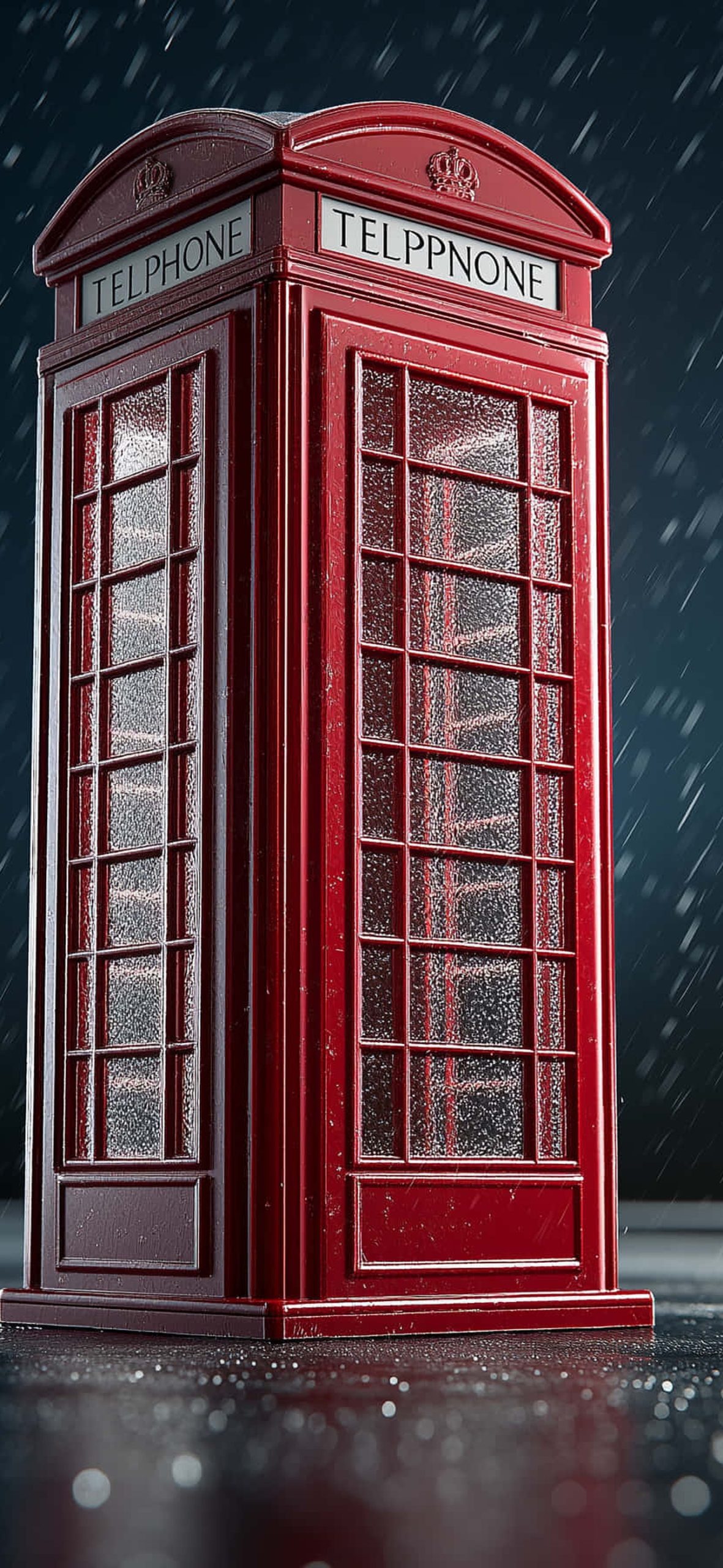 Classic British Phone Booth Isolated In Open Landscape – Ultra HD iPhone 18 Landscape Wallpapers