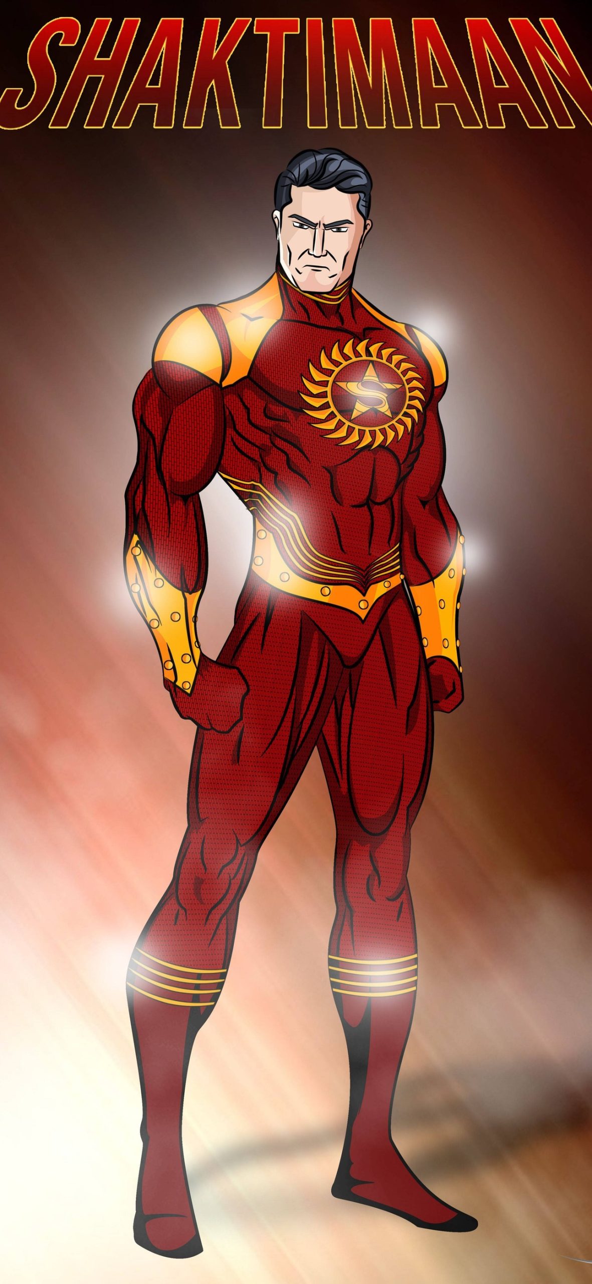 Comic Illustration Shaktiman – Ultra HD iPhone 18 Superhero Wallpapers