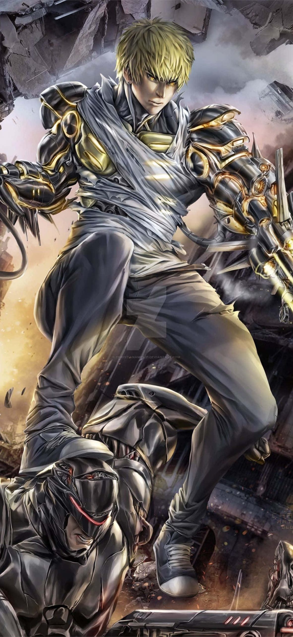 Genos – the powerful cyborg of justice with blazing agility – Ultra HD iPhone 18 Superhero Wallpapers