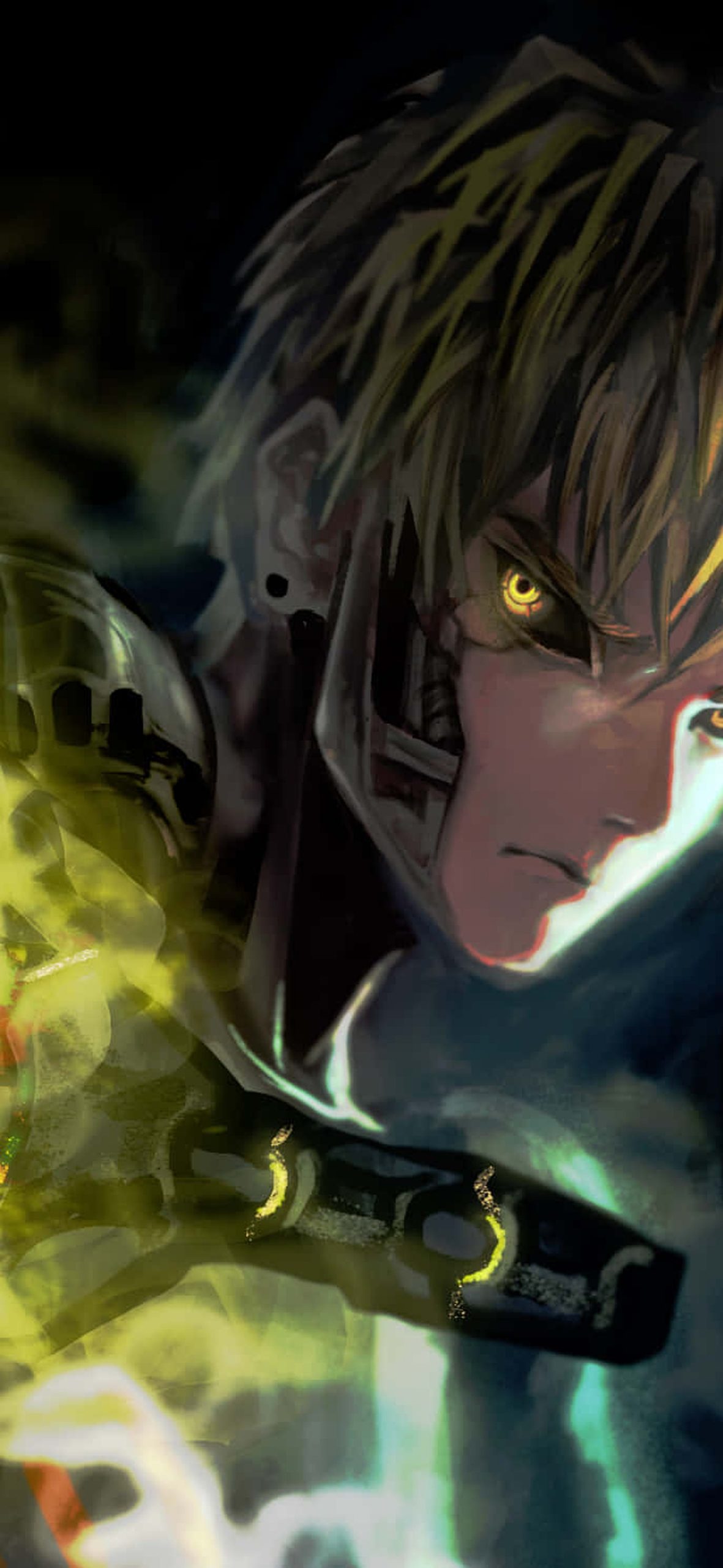 Genos, aka ‘Demon Cyborg’, posing for battle – Ultra HD iPhone 18 Superhero Wallpapers