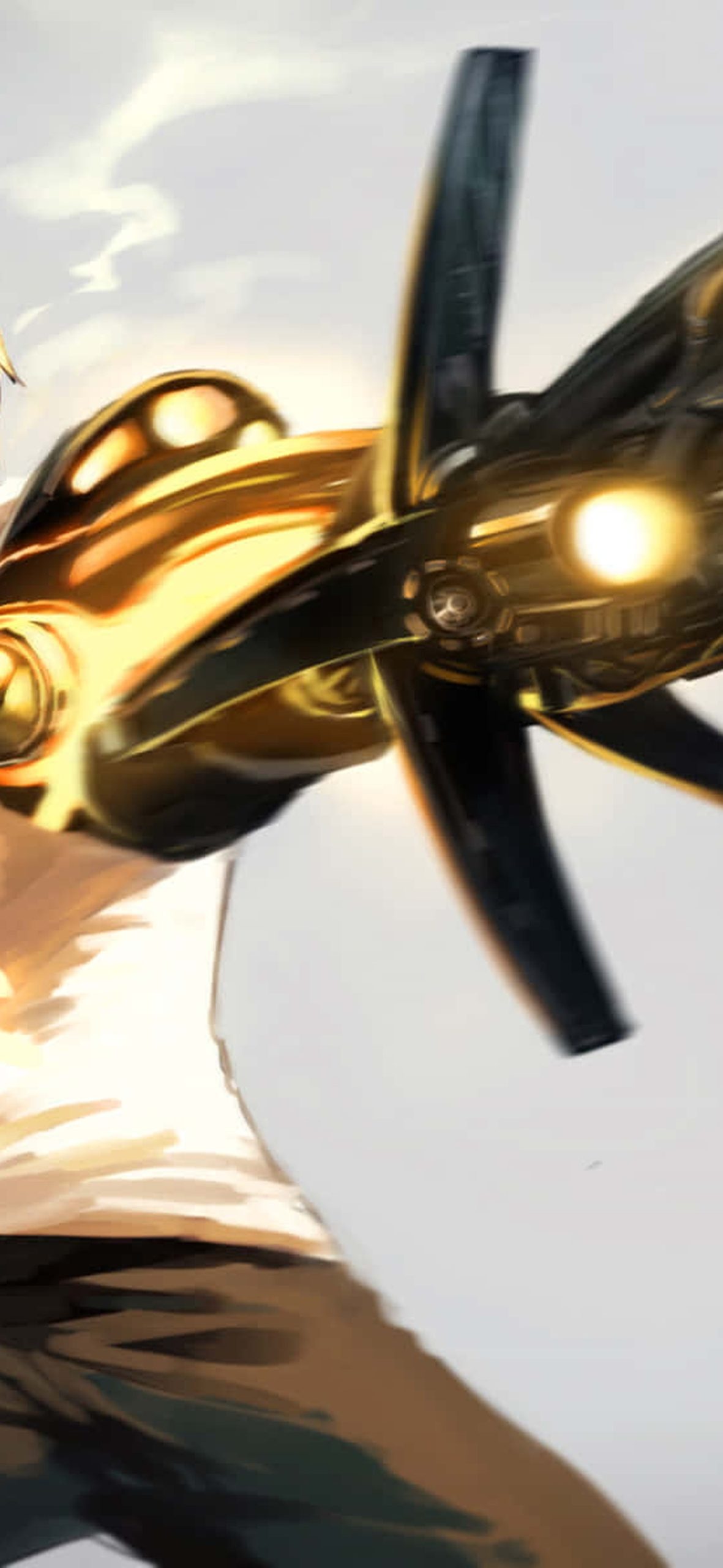 Genos from One Punch Man in Fighting Stance – Ultra HD iPhone 18 Superhero Wallpapers