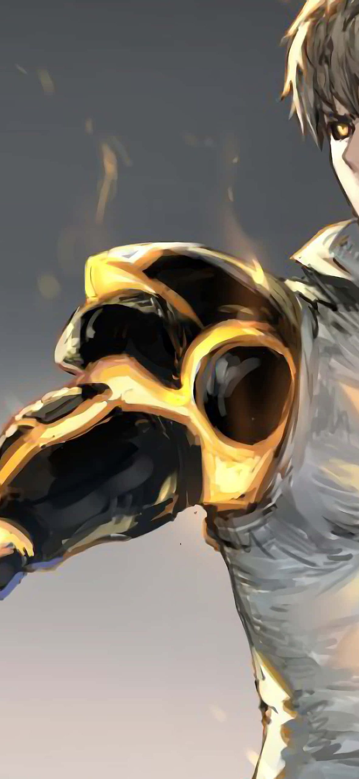 Genos, The Powerful Cyborg in Action – Ultra HD iPhone 18 Superhero Wallpapers