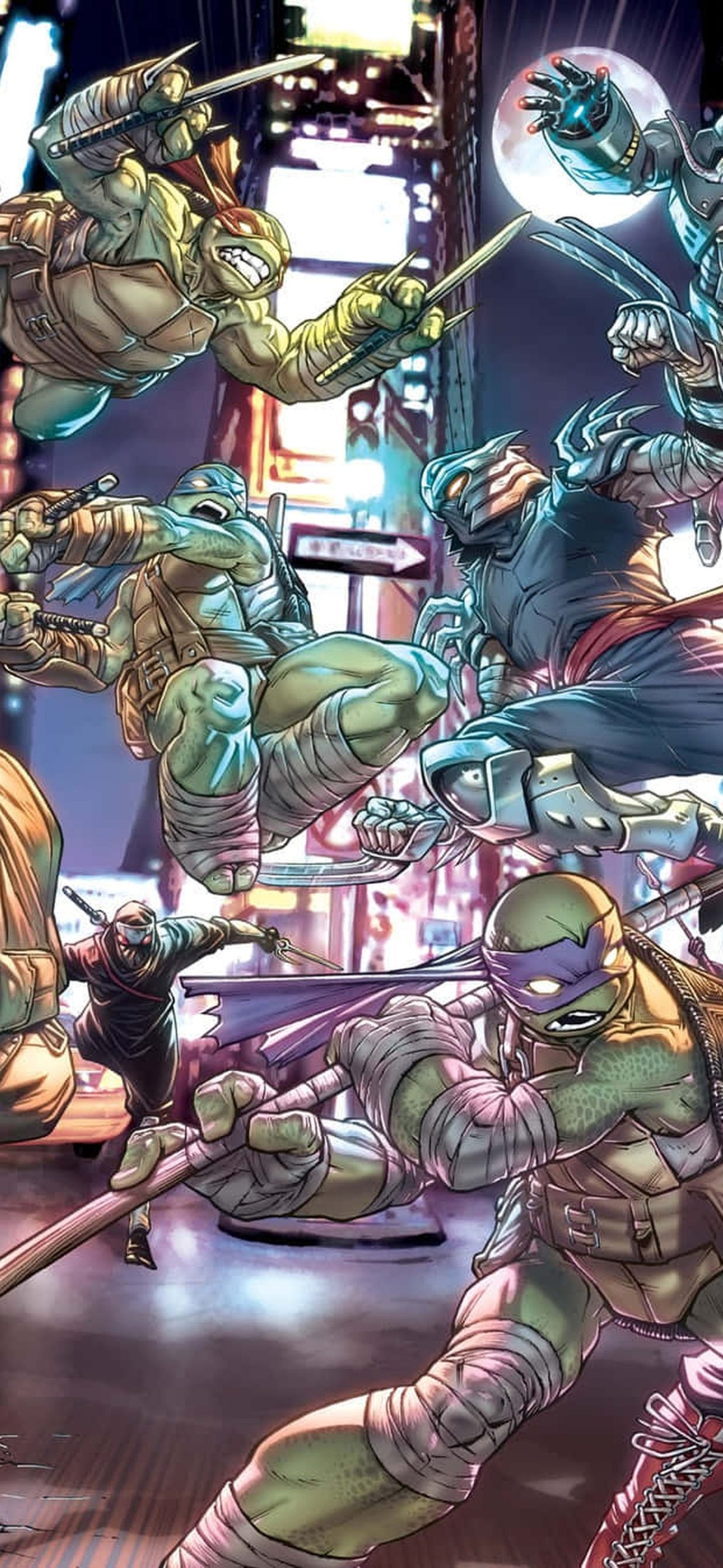 Stunning Mutant Warriors Exploring the City – Ultra HD iPhone 18 Superhero Wallpapers