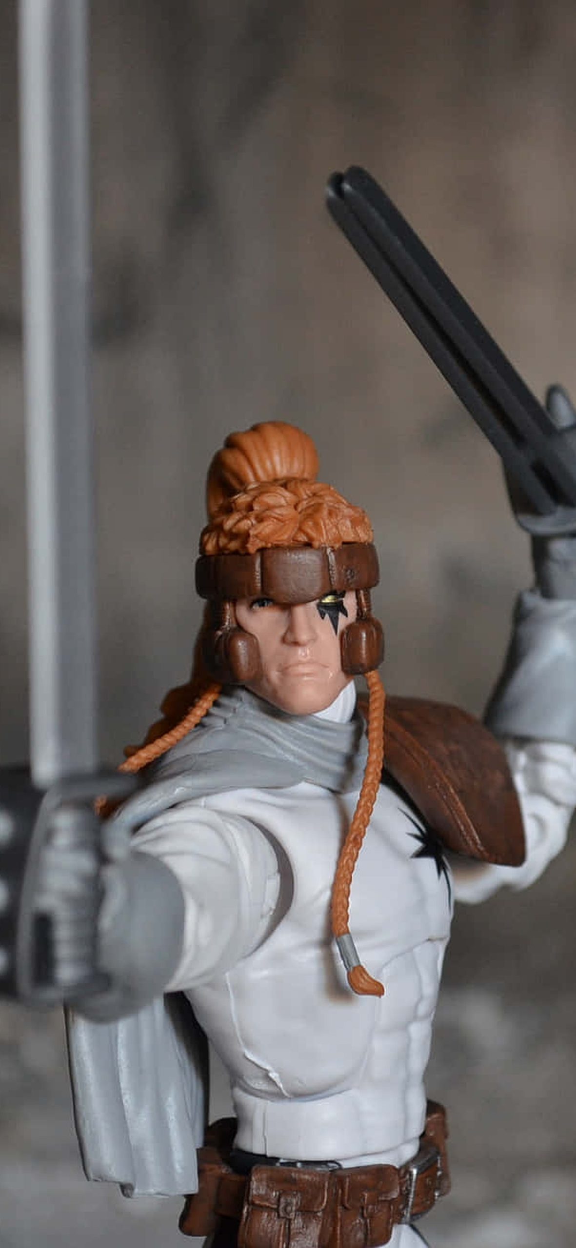 Shatterstar wielding dual swords in action. – Ultra HD iPhone 18 Superhero Wallpapers