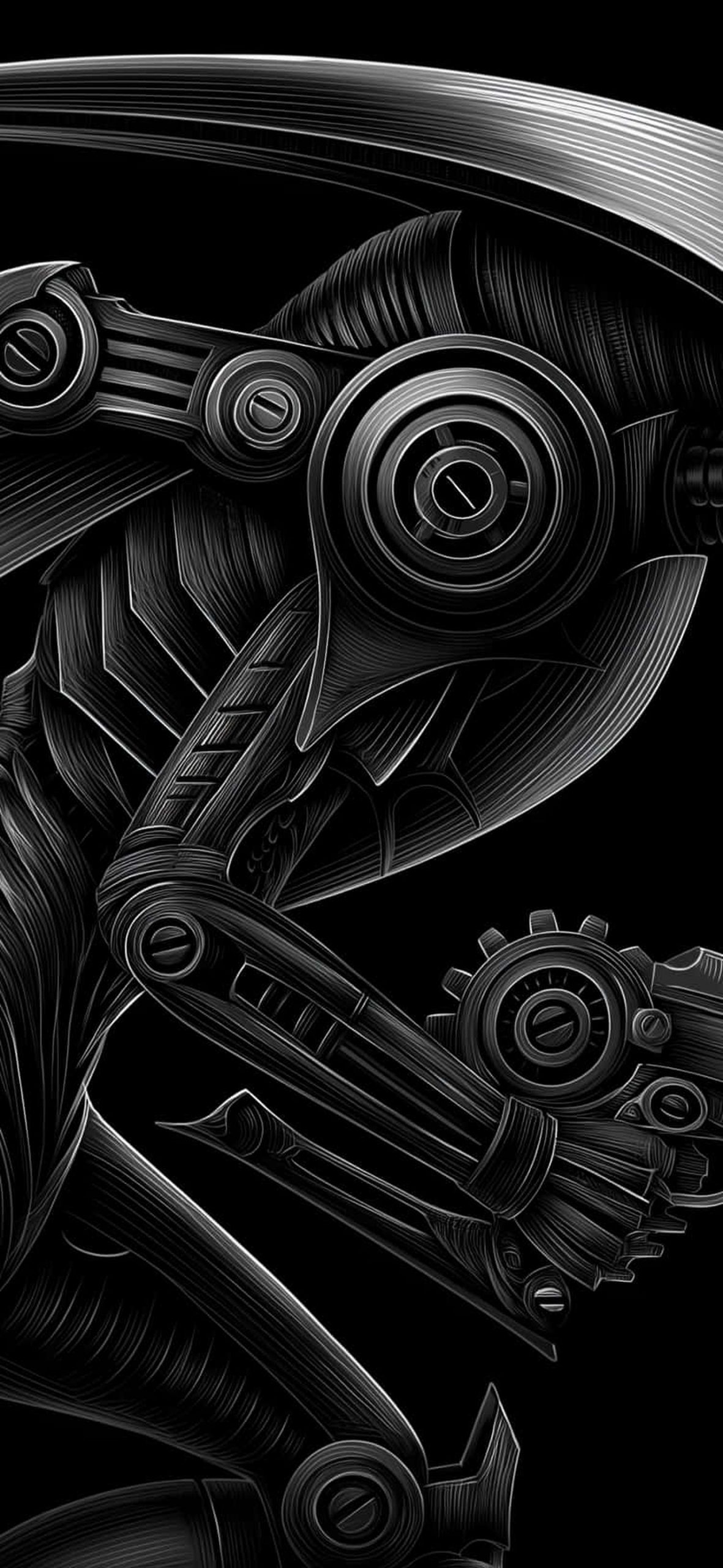 Sleek Robotic Assassin with Red Eye and Blade Arm – Ultra HD iPhone 18 Superhero Wallpapers