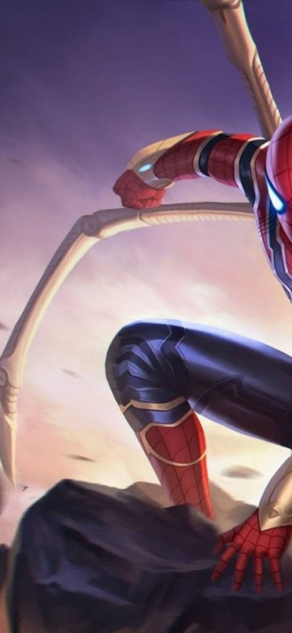 Spiderman Iron Spider With Rock Boulders – Ultra HD iPhone 18 Superhero Wallpapers