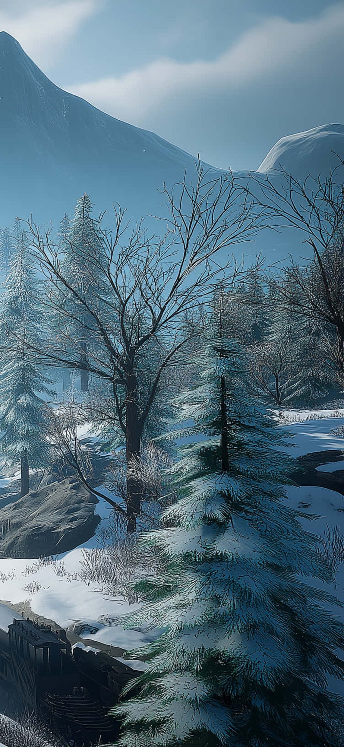 Steam Train Amidst Winter Mountain Wonderland – Ultra HD iPhone 18 Landscape Wallpapers