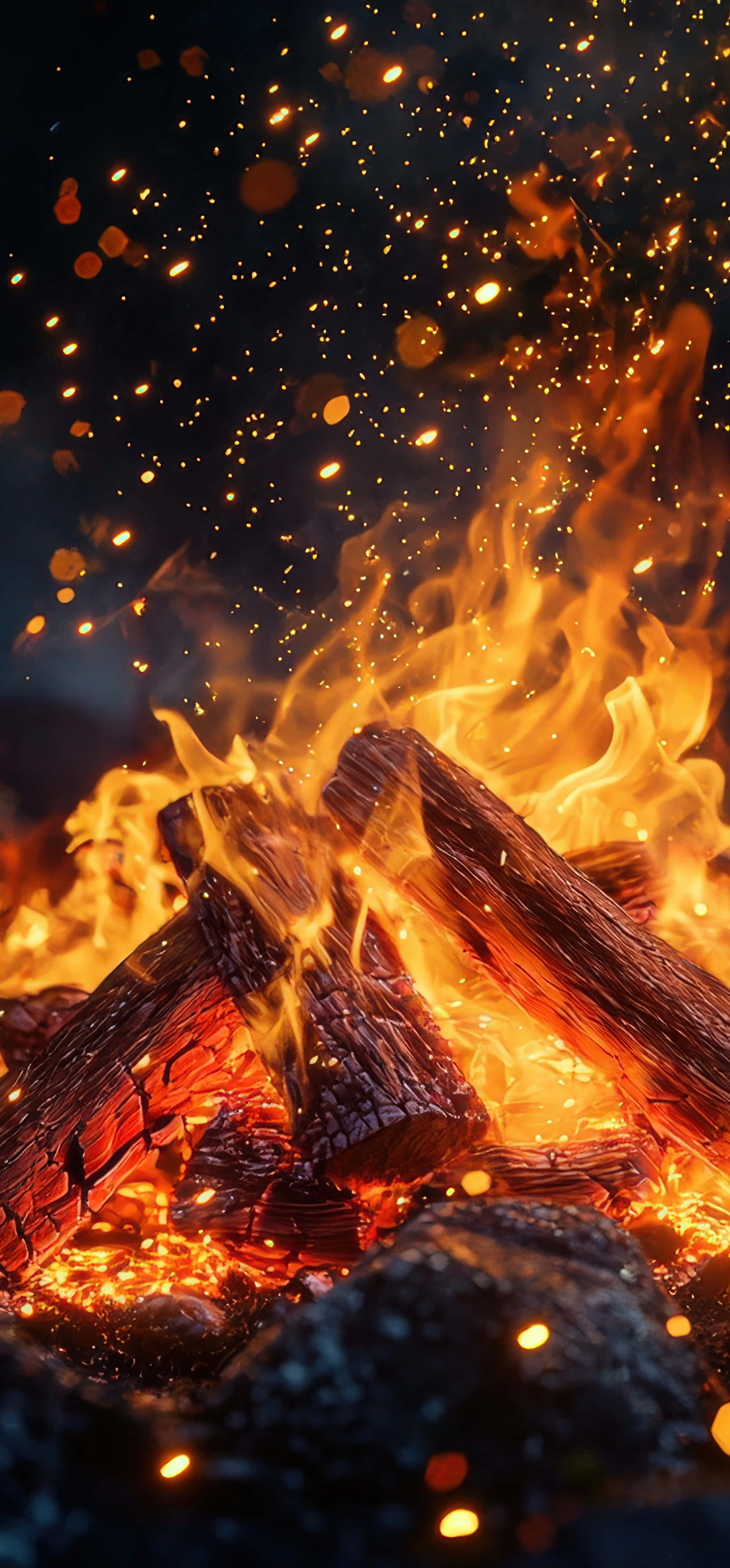 A Warm Campfire Glowing In The Night – Ultra HD iPhone 18 Nature Wallpapers